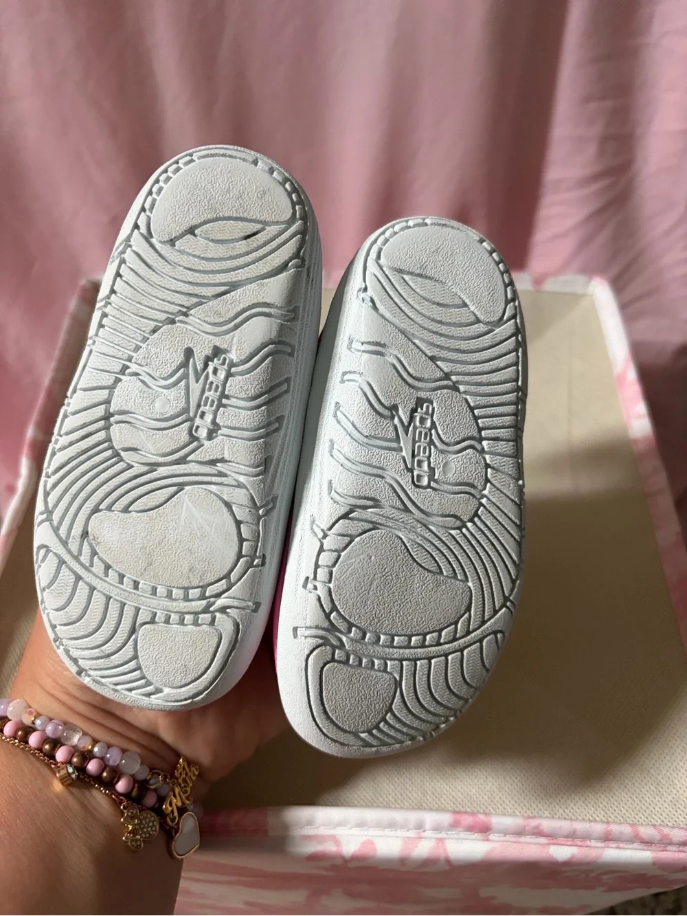 Speedo Kids Pink and Aqua Hook-and-Loop Water Shoes size 5